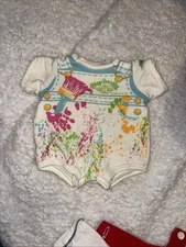 Cabbage Patch Kids White Splatter Paint Bodysuit/Painter Overalls Look