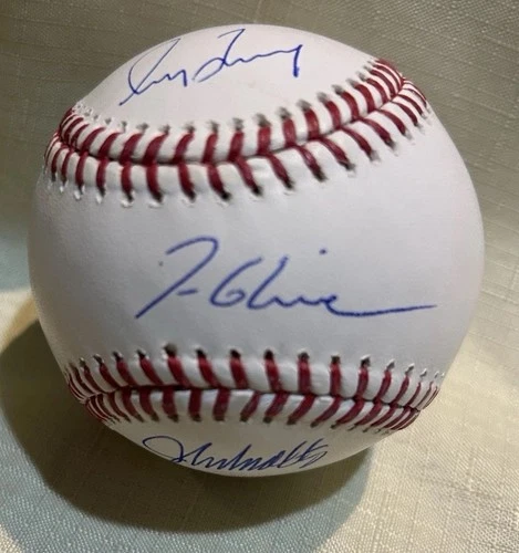 Greg Maddux, Tom Glavine,& John Smoltz Autograph Baseball JSA signed Clean Ball