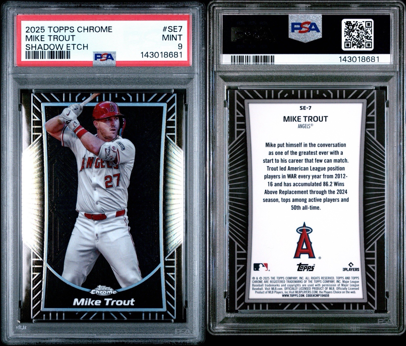 2025 Topps Chrome - Shadow Etch Mike Trout #SE-7 PSA 9 view 3