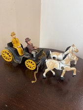 Antique Stanley Cast Iron Horse Drawn Wagon With Passengers