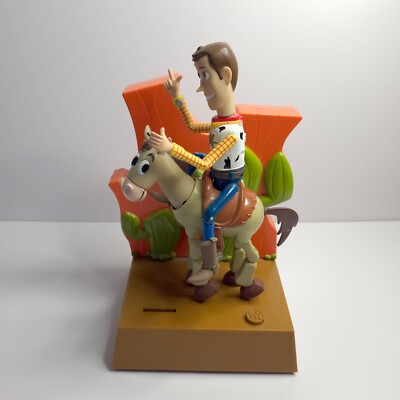Vintage Thinkway Toys Disney Pixar Toy Story Woody Talk'n Bank Woody & Bullseye