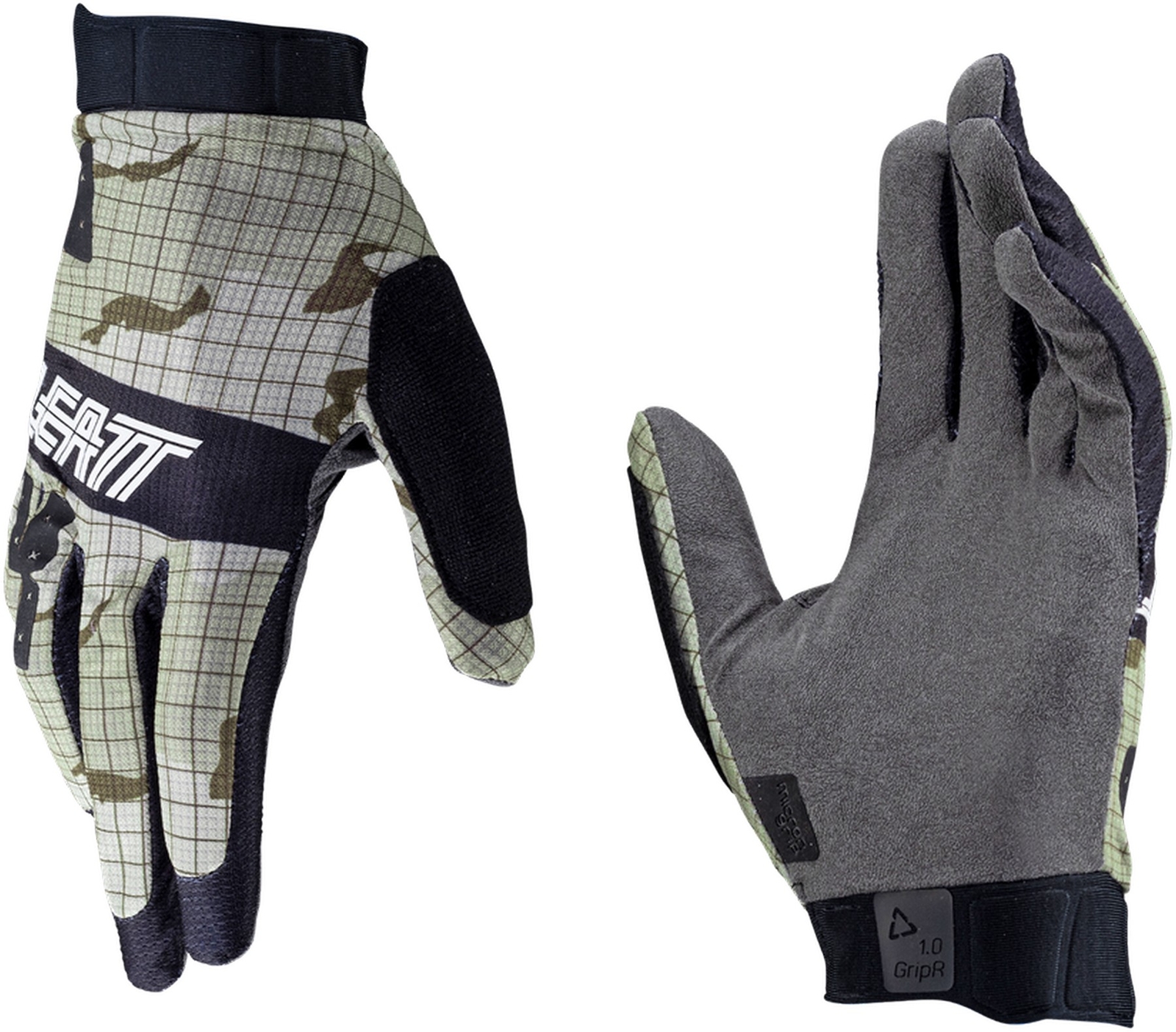 Leatt 1.0 GripR V25 Mens MTB Mountain Bike Gloves Desert