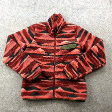 Columbia Jacket Womens Small Red Geometric Full Zip Fleece Casual Preppy Hiking