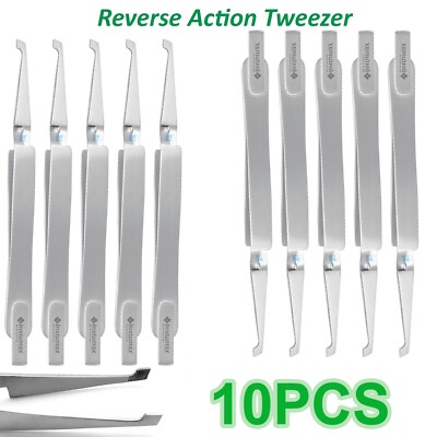 10PcsDental Direct Bracket Holder Orthodontic Self Close Reverse Action Tweezer