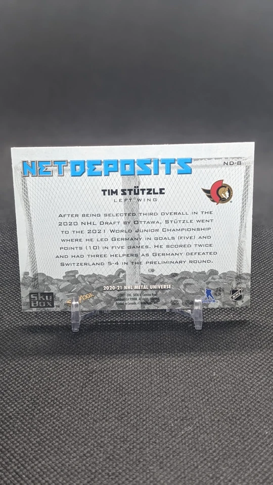 2020-21 UD Skybox Metal Universe Tim Stutzle Net Deposits #ND-8 Senators NHL - Image 2 of 2
