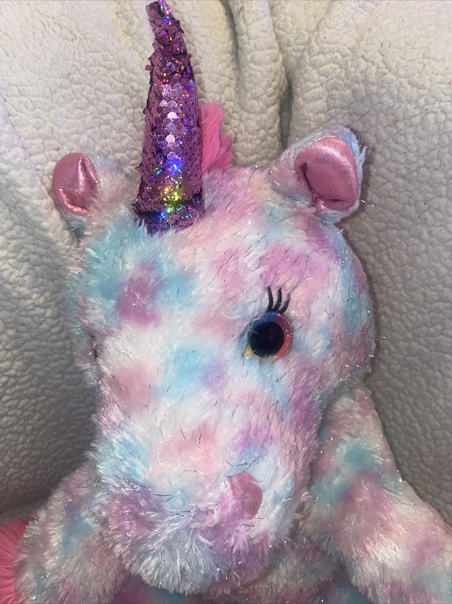Hug Me Pink Tinsel Sitting Unicorn Plush 24