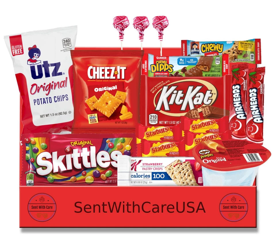 Caja de bocadillos roja - bocadillos rojos fiesta caramelo galletas rojo regalo Foto 2 de 4