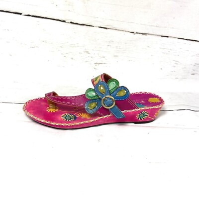 Spring Step Shoes Women s 41 US 9.5-10 Pink Botanical Sandals Slides