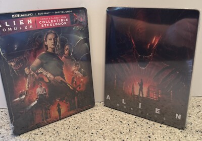 ALIEN ROMULUS 4K UHD + DIGITAL STEELBOOK + CUSTOM STEELBOOK W/SLIPCOVER ...