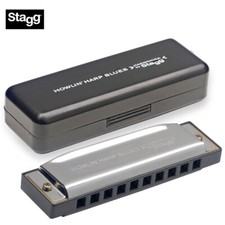 Stagg BJH-B20 F 10 Hole Diatonic Howlin' Harp Blues Harmonica, Key of F - NEW