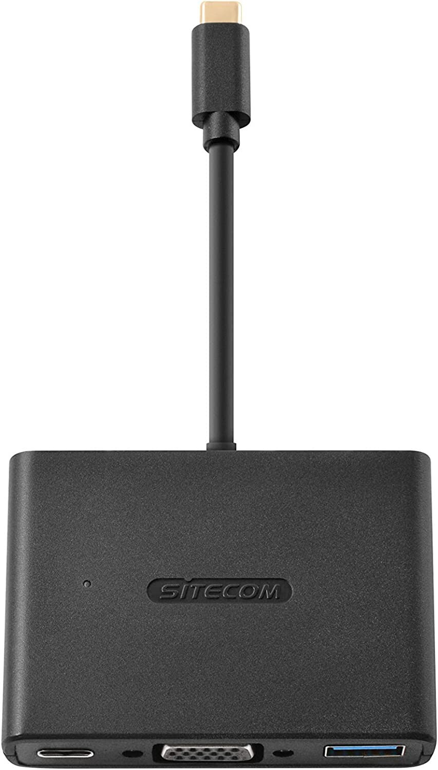 Sitecom Adattatore 3-in-1 da USB-C a USB+VGA+USB-C, Nero/Antracite
