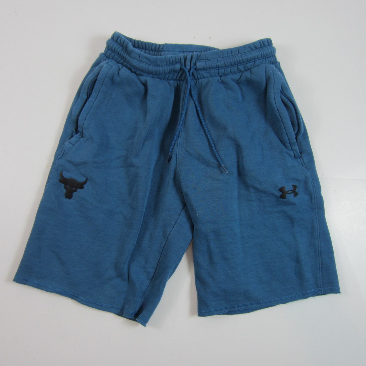 Under armour Men's Project Rock Charged Cotton Fleece Shorts small blue
