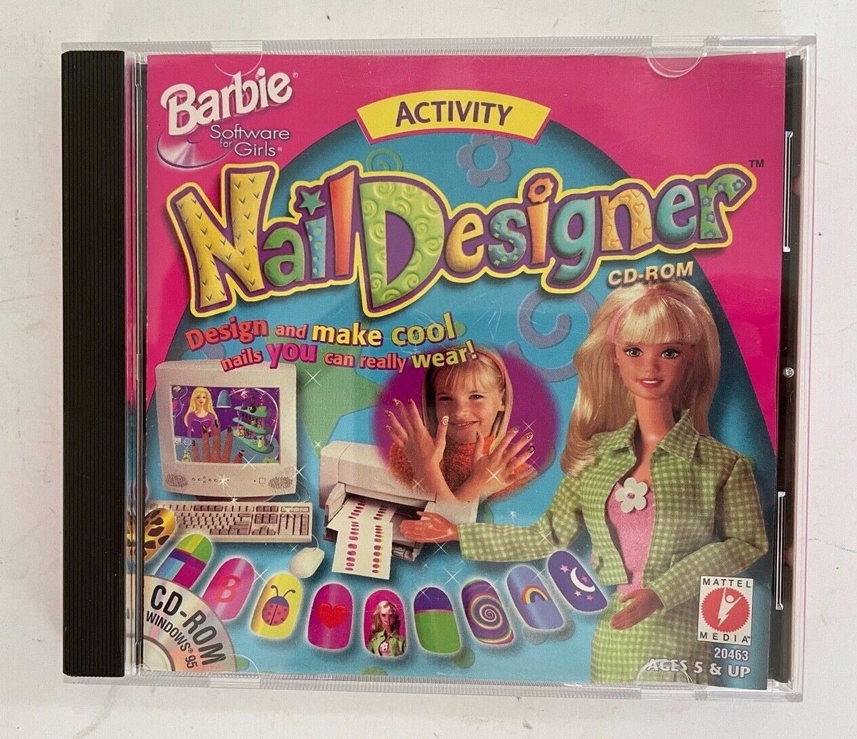 1998 MATTEL BARBIE Nail Designer COMPUTER GAME CD-ROM WINDOWS 95