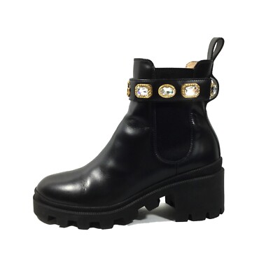 Preowned GUCCI Magnum Calf Nero Boots Sz 36 SRP $1100