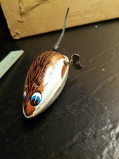 Tin Litho Wind up Mouse on Wheels Hong Kong missing ears