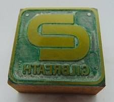 Vintage Printing Letterpress Printers Block Gilbreath Logo 