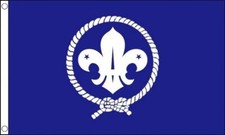 DRAPEAU SCOUTS BLEU 150x90cm - DRAPEAU DU SCOUTISME 90 x 150 cm - DRAPEAUX - Neu