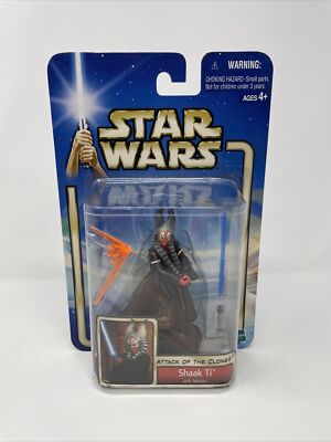 STAR WARS ATTACK OF THE CLONES 3.75  FIGURE #10 SHAAK TI JEDI MASTER Crease