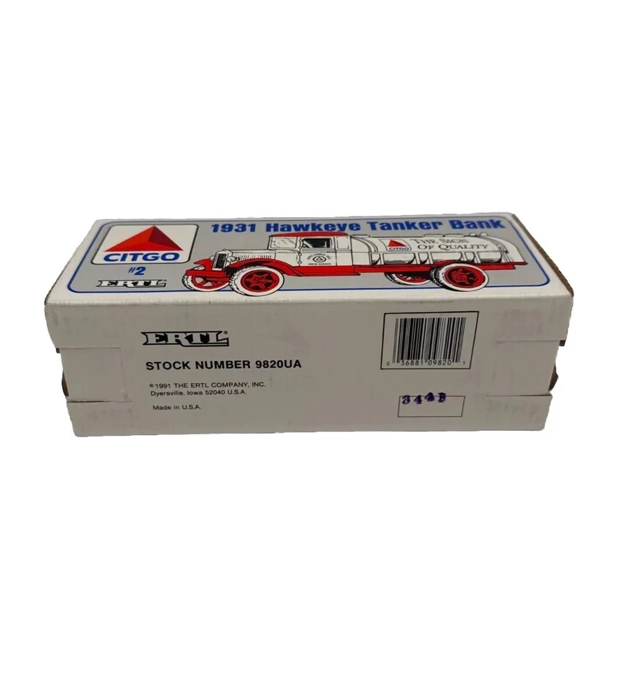 ERTL Diecast Citgo #2 1931 Hawkeye Tanker Bank escala 1/34 NUEVO edición limitada Foto 3 de 4
