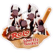 Eiswagen Aufkleber Rolo Waffelkorb Anh&auml;nger Decal (Gr&ouml;&szlig;e w&auml;hlbar)