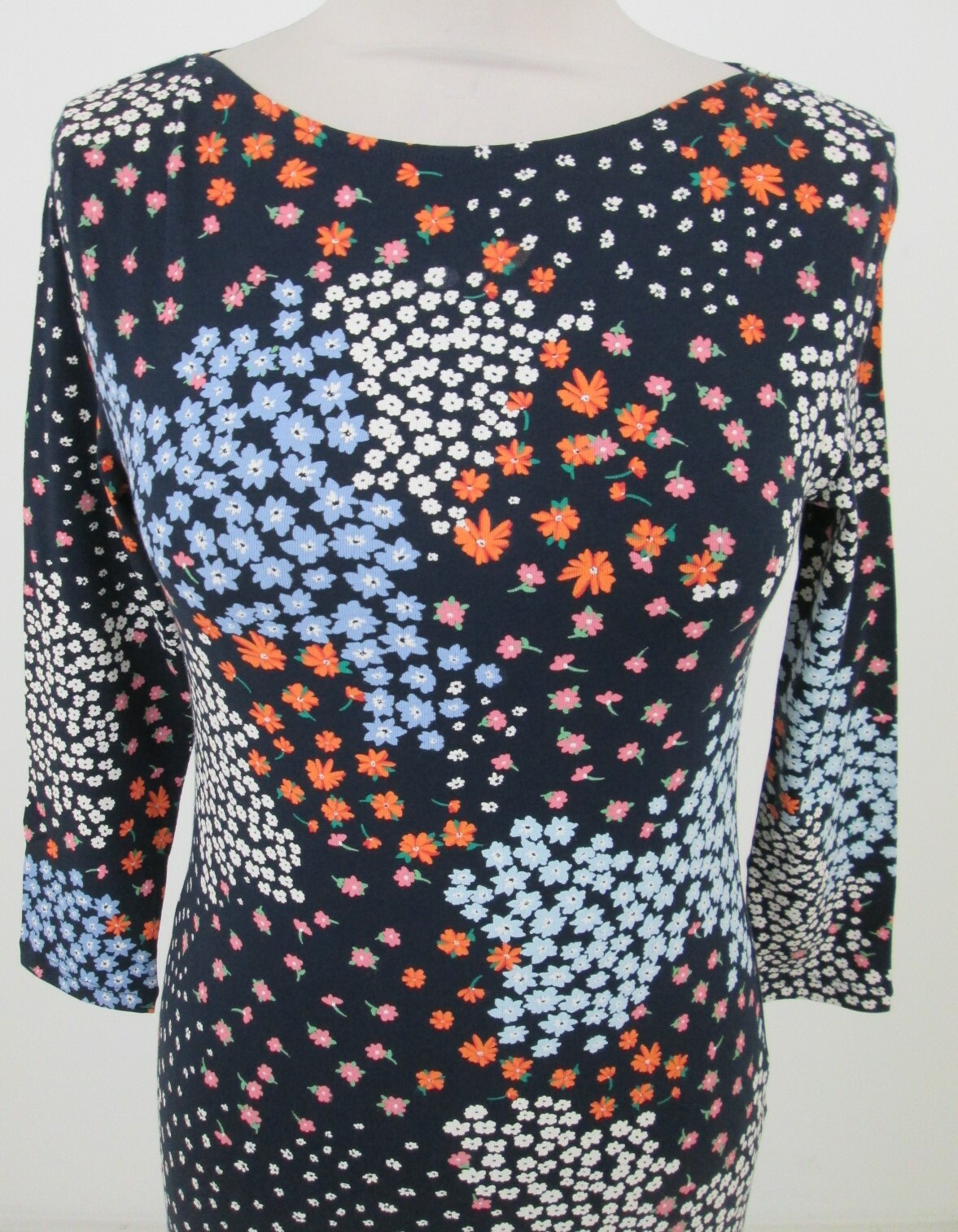 Women's M&S Collection Top Blue Mix Floral Print Cotton Blend Stretch