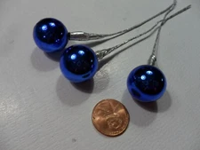 Royal Blue 20 mm Mercury Glass Balls Pick - Vintage