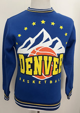 Super Massive Denver Basketball Blue Crewneck Sweatshirt Size Small Made India