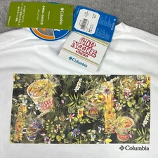 Columbia Cup Noodles Shirt Mens Large White Nissin Foods Cut And Sew Long Sleeve