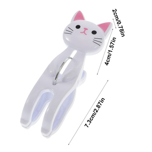2x Cat Plastic Clothes Pegs Hanging Pins Windproof Clips Laundry Towel w/ Hook - Picture 7 of 14