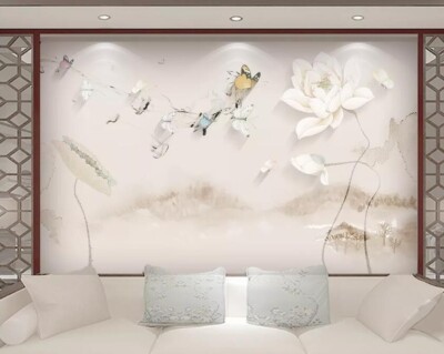 3D White Lotus ZHUA8685 Wallpaper Wall Murals Removable Self-adhesive Ann 24