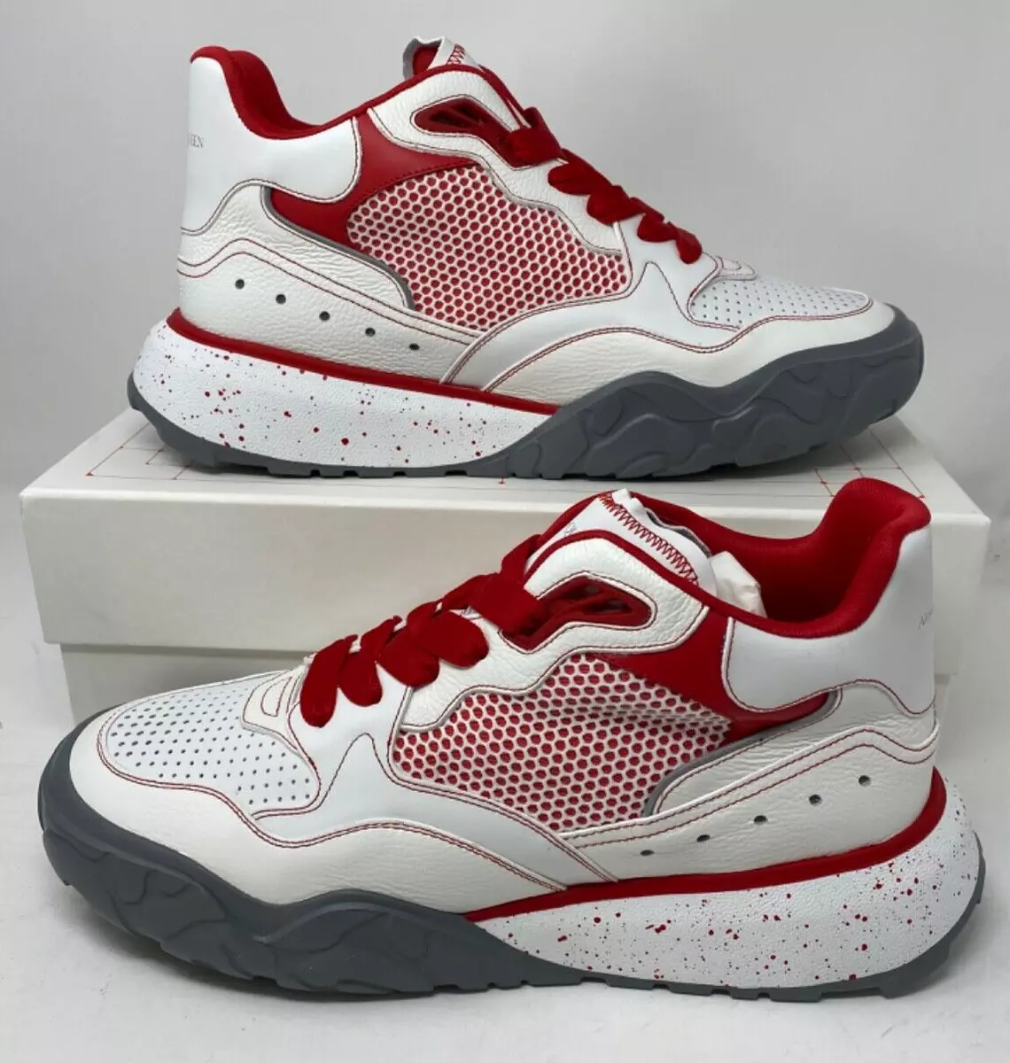 Mens white and hotsell red alexander mcqueen's