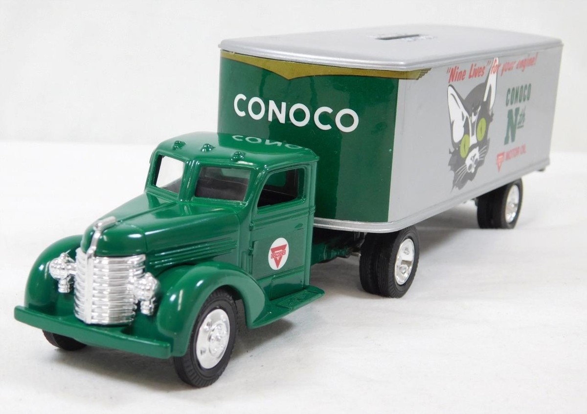 Ertl Conoco 1948 Tractor Trailer Bank Ltd Ed 1992 w/key Die cast