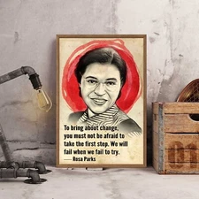 We Fail When We Don't Try Quote Rosa Parks Unique Poster Print Art Unframed
