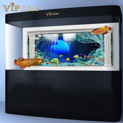 Aquarium Background Poster Underwater World PVC 3D Fish Tank Decor Landscape - Afbeelding 1 van 5