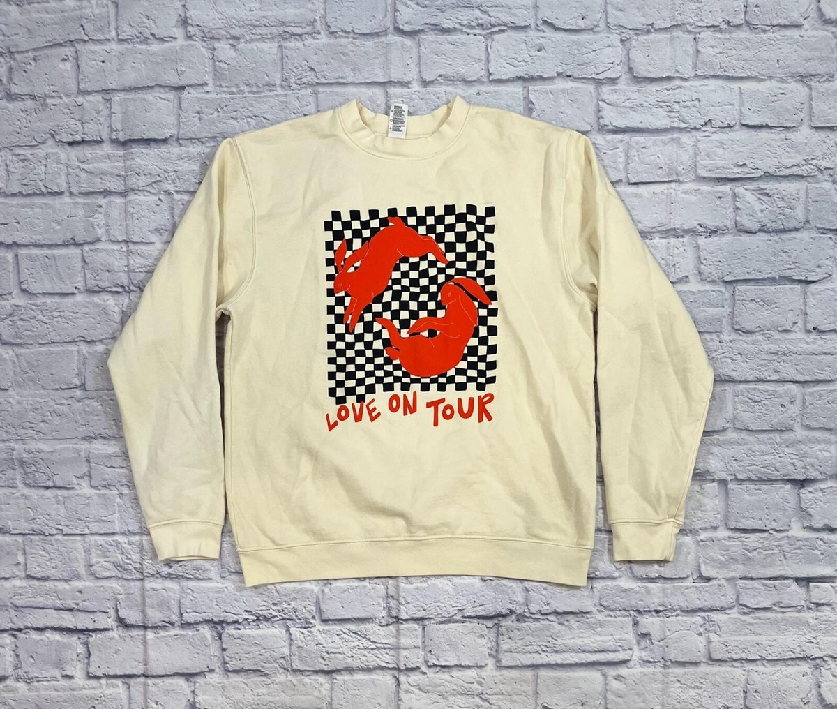 Modern Harry Styles Love on Tour Checkered Bunny Rabbit Sweatshirt
