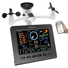New Design Multi-Functional 8-IN-1 Wi-Fi Smart Weather Station Big Color 8" LCD