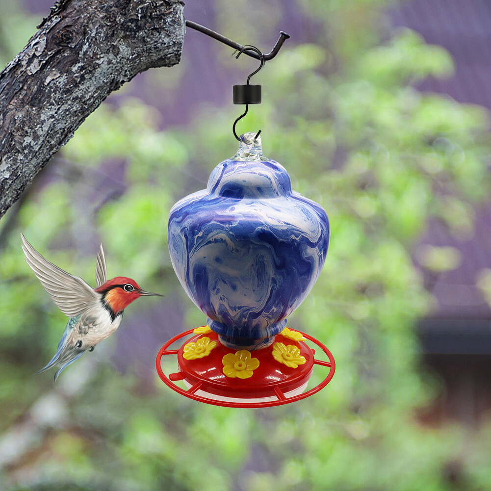Plastic Bird Water Feeder Bottle Hanging Flower Hummingbird Feeder
