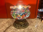 MILLEFIORI MURANO  SATIN GLASS LAMP VASE, OLD AND RARE