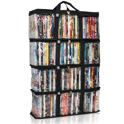 #ad Made Easy Kit Media Storage Cases with Dividers Stackable DVD CD Blu ray $27.99