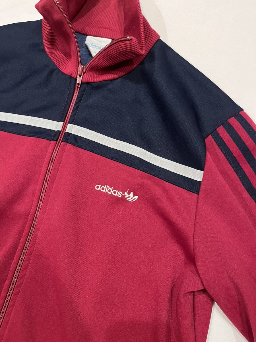 Vintage Adidas Track Suit Jacket Logo Burgundy Full Zip 80s Vintage Adidas Track Suit Jacket Logo Burgundy Full Zip 80s