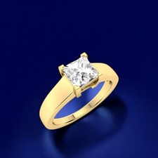 Anillo de oro amarillo de 14K 1 quilate princesa IGI diamante creado en laboratorio venta de viernes negro