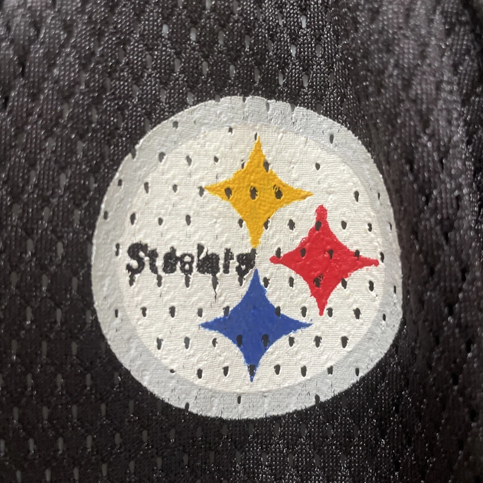 Nike NFL Players Steelers Jersey Child's Size Large (7)  Black Yellow 56 Woodley Foto 2 de 4