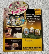 Vintage Instant Easter egg Art 12 Cartoon Wrappers Sun Hill 1981 NEW