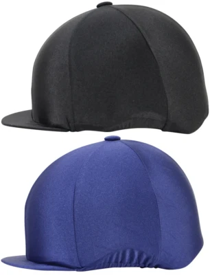 Hy Equestrian Lycra Seide Stretch Material Tuch sauber Schädel Kappe Abdeckung schwarz/marineblau