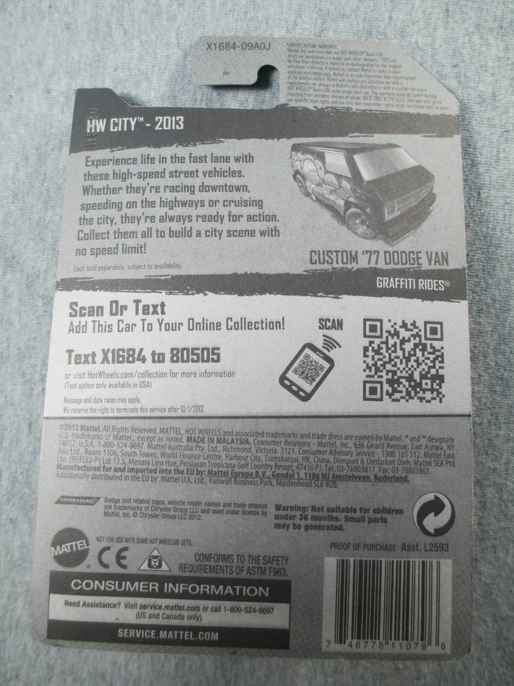 Dodge Van #32/250 Treasure Hunt '77 personalizada - fundido a presión sellado - Hot Wheels Foto 2 de 4