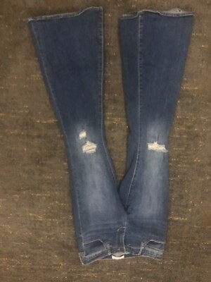 Articles Of Society Jeans Womens Size 28 Flare Leg High Rise Blue Denim 