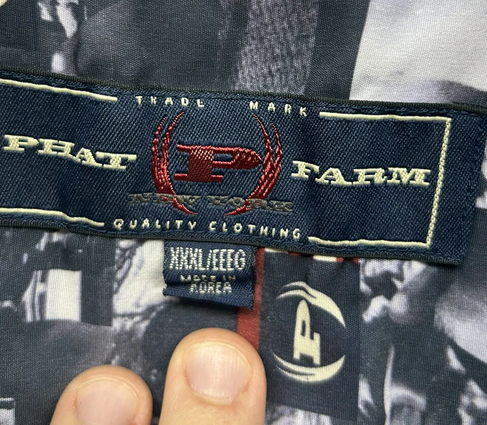 Мужская винтажная фиолетовая рубашка Phat Farm размер 3XL Kimora Lee AOP на пуговицах (G3) - Изображение 4 из 4