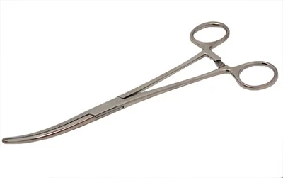 INSGB Rochester Pean Forceps Curved 8" Polish Locking Hemostat.