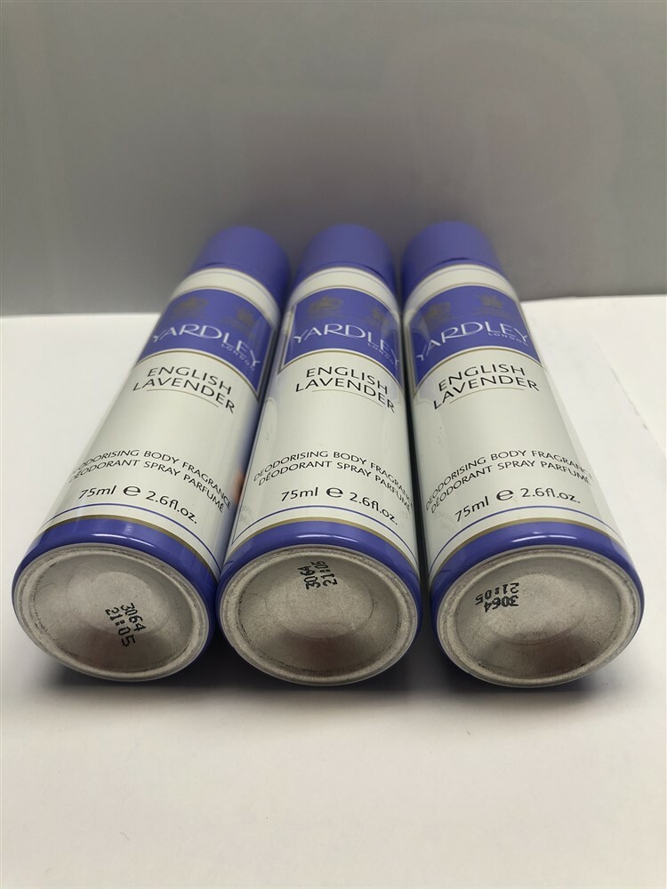 Lot of 3 Yardley English Lavender 2.6 oz/75 ml Refreshing Body Spray, As Imaged