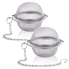 2 Pack Tea Infuser Stainless Steel Mesh Tea Ball Loose Leaf Tea Steeper Filter